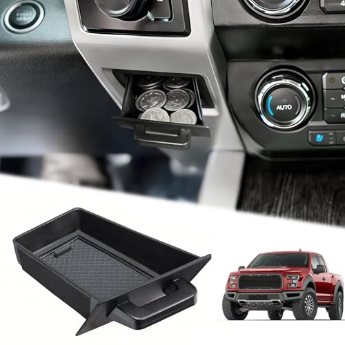 Storage Drawer Tray Compatible with 2015-2020 Ford F150 Accessories Center Console Organizer Cubby Drawer Box Hidden Insert Extra Storage Compartment