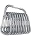pullther 10 Stück Aluminium Karabinerhaken, 56mm/2,2’’ Karabiner groß, Korrosionsbeständige D-Ring Karabinerhaken Schlüsselanhänger für Outdoor Sport, Wandern, Camping, Angeln - Gun Metal