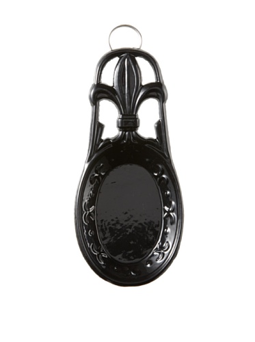 Old Dutch Jet Black Fleur De Lis Spoon Rest, 8 by 3-3/4-Inch