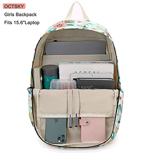 Octsky Backpacks For Girls School Backpack Lightweight Elementary Kids Bookbag Set With Lunch Bag Light Green #TOP5
