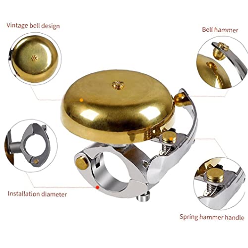Fietsbel, Retro Messing Bike Bell Met Crisp Sound Gereedschap Voor Fietsers Te Volwassenen Kids Racefiets Mtb Mountain… - Image 7