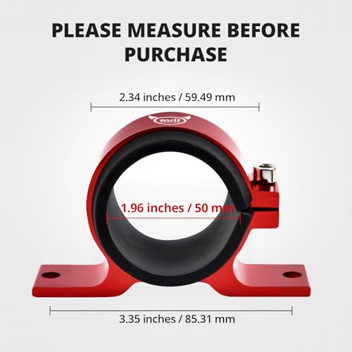 Image of EVIL ENERGY 50mm Fuel Filter Mounting Bracket, Fuel Pump Clamp Holder Red (Pack of 2)