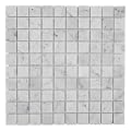 Adolif Carrara White Marble Mosaic Tile, Honed Real Italian Bianco Marble Tile for Shower Kitchen Wall Bathroom Floor, 1 Inch Square, 5 Sheet