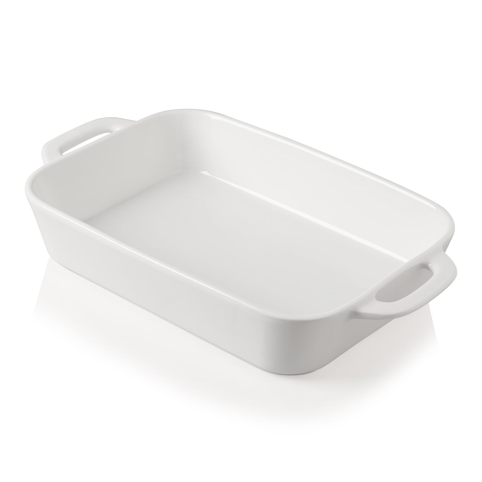 Sweejar Home Set di teglie da forno rettangolari in ceramica, 22 x 33 cm, per cucinare, cucina, cena per torte, banchetti e uso quotidiano, casseruole per forno in porcellana (bianco