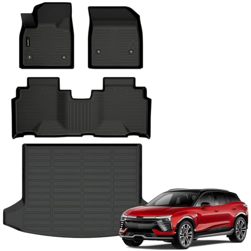 Auxko All Weather Floor Mats Cargo Mat Fit for 2024 2025 2026 Chevrolet Blazer EV & Honda Prologue TPE Liners Accessories All Season Guard Odorless Anti-Slip Black