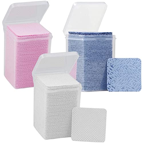 HAPINARY 3-pack Lash Glue Wipes 200 Pads Each Professional Eyelash Extension Supplies Makeup Cotton Pads for Removal