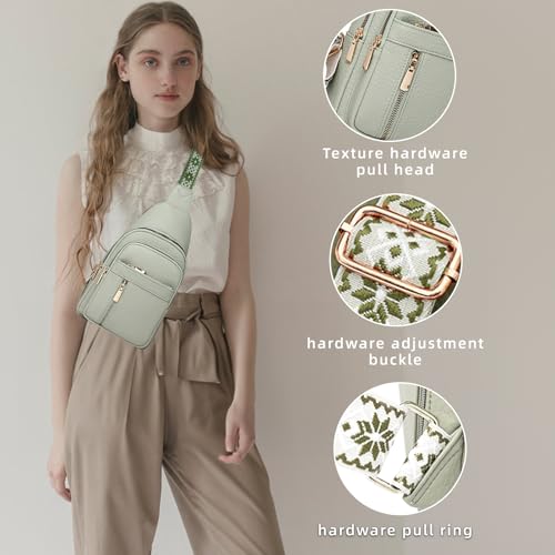 Leather Sling Bag for Women,Travel Small Sling Bag Crossbody Bags for Women-Vegan Leather Fanny Pack Crossbody Bags - Image 3
