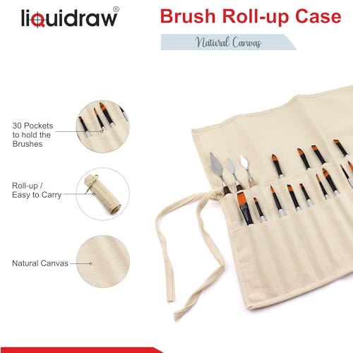 Paint Brush Holder 30 Pocket Roll Up Brush Bag Case Storage Pouch Make up Brush Case3