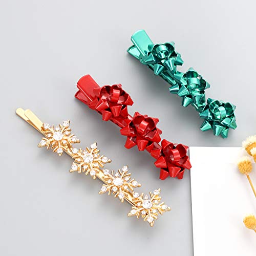 ANGLESJELL-Christmas-Hair-Clips-for-Women-Xmas-Bow-Hair-Clips-Statement-Holiday-Hairpins-Crystal-Snowflake-Hair-Accessory-Festive-Party-Jewelry-Gifts