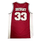 INBEAN Men's #33 Lower Merion Bryant High School Retro Basketball Jersey Stitched (Red,M)