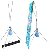 WAWOHERRNS Adjustable Tripod X Banner Stand,23 x 63 to 32 x 78 Inch，X Frame Banner Stand with Portable Retractable Carrying Bag for Trade Show Exhibition Marke
