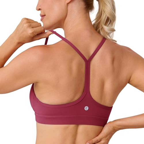 Image of BAYDI Clouduxi Y Back Sports Bra for Women - Padded Racerback Spaghetti Strap Low Impact Workout Yoga Bra, A-C Cups