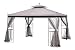 Sunjoy 10' x 12' Monterey Gazebo with Netting,Gray with Black