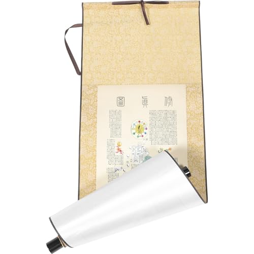 Affiche Méridiens et Points d'Acupuncture : Parchemin Suspendu Chinois Jaune 80x30 CM