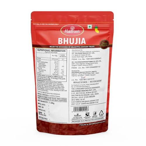 Image of Haldiram's Crunchy, Spicy & Flavorful Haldiram's Bhujia 1.5 Kg is the Perfect Anytime Snack | Made With Quality Ingredients | Ideal for Tea-Time, Guests & Festive Sharing