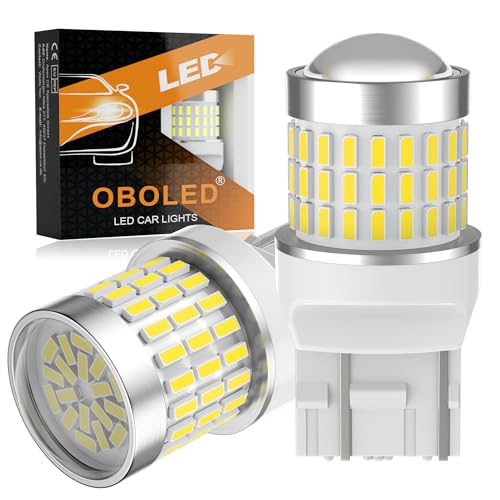 OBOLED T20 LED Bombilla 78SMD W21W W21/5W 7443 7440 para Coche Luz de Marcha Trás Freno Señal de Giro Luz Traseras Diurnas Luces 6500K Blanco 2Pcs