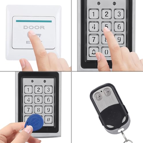 Cerradura de puerta magnética con teclado numérico y mando a distancia para control de acceso 6