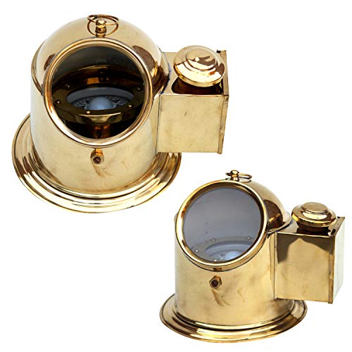 Brújula de casco binnacle de latón brillante manual miniatura 3