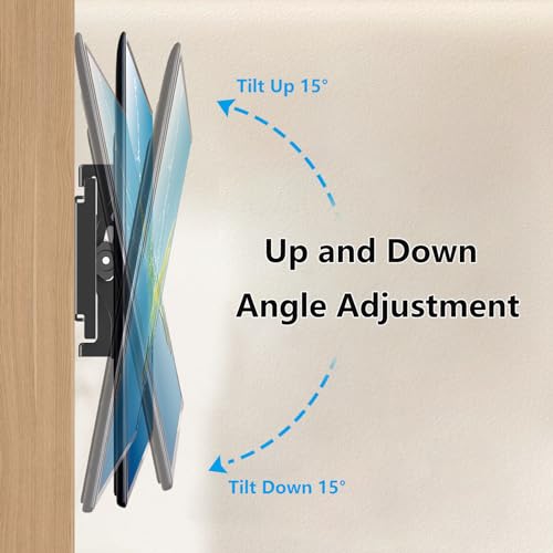 Image of TV Wall Bracket for Most 26-65 inch TVs, Ultra Slim Tilt TV Bracket with max VESA 400x400mm for Flat Curved TVs up to 50kg, 32 40 42 43 50 55 60 inch Sturdy Universal TV Mount
