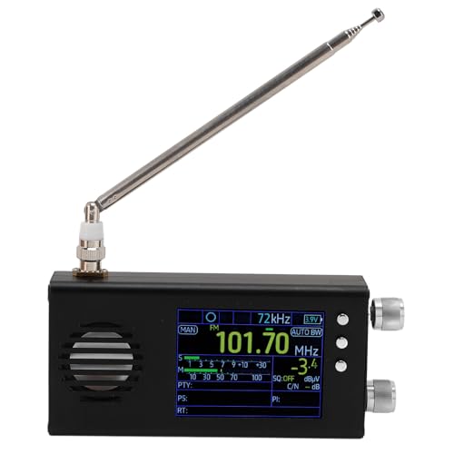 Portable Shortwave Radio, AM/FM/SW/CB/VHF/UHF/WX/AIR/LW/MW Full Band Radio and SSB Receiver, 5000mAh Battery Operated Worldband Radio with Stereo Speaker, Antenna, Tuner (Black)