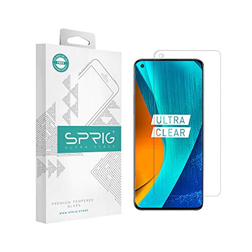 Image of SPRIG Clear Tempered Glass Screen Protector for REALME 9PRO PLUS 5G, Scratch Proof, Smudge Resistant, Glossy Finish with Installation Kit, Protects display area compatible with Back Case