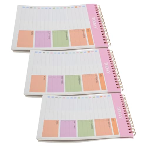 Cuaderno Planificador A5 Rosa Zerodeko (3 Unidades) con Espiral y Lista de Tareas Diario