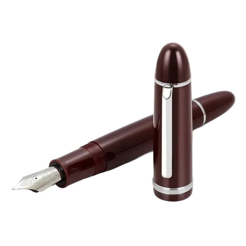 Stylo-plume à encre de bureau X159 rouge argenté avec plume fine 0.5 mm