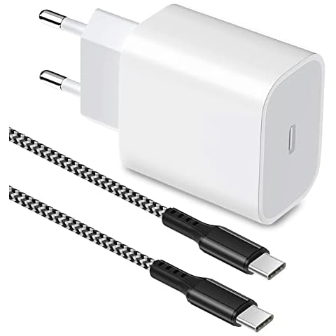 Cargador Rápido USB-C 20W KAIMENGLONG con Cable de Carga de 2m para iPad Pro, Tablet y Galaxy S Cover