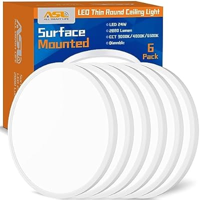 Allsmartlife 12 Inch LED Flush Mount Ceiling Light, 24W 3CCT 3000K/4000K/6500K Bathroom Ceiling Light Fixtures Round