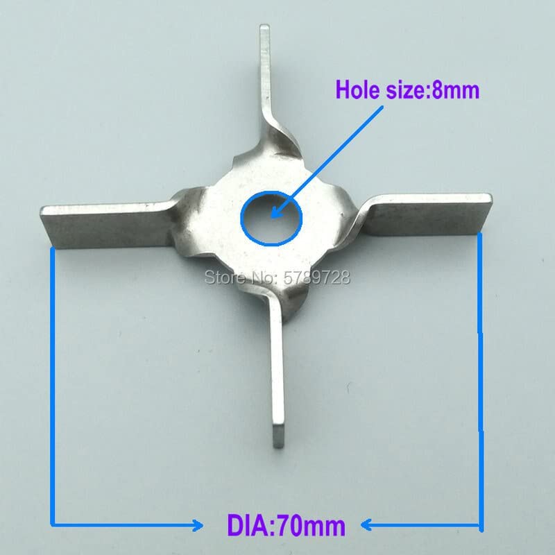 Impulsor de Laboratorio Alto cizallamiento, 1 Paleta Cuatro Cuchillas Acero Inoxidable 304, diámetro 60 mm 70, Cuchilla agitadora | DIA70mm hole 8mm