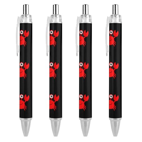 Bolígrafos retráctiles de cangrejo para oficina y estudio, trazo fino de 0,5 mm, 4 piezas