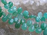 BEADS GEMSTONE Beautiful AAA Shaded Green Apple Australian Chrysoprase | Smooth Pear Briolettes | 5.5x4-8.5x7mm | Sold in Sets of Briolettes by Size Code-HIGH-32180