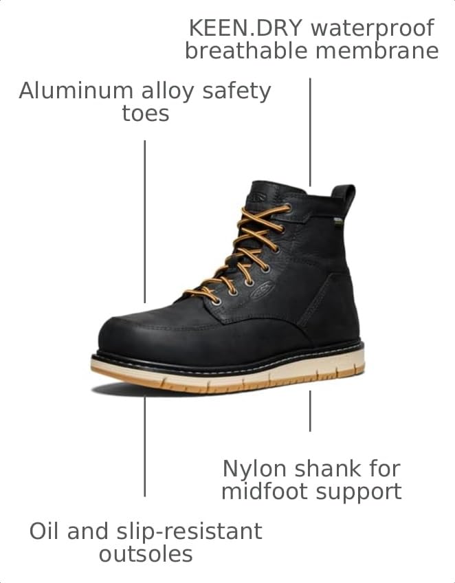 Image of KEEN Utility Men's San Jose 6 inch Alloy Toe Waterproof Wedge Work Boots