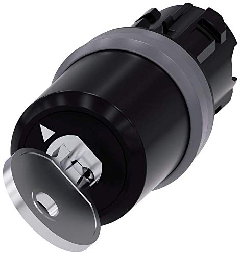 Interrupteur à clé Siemens 3SU10305BF210AA0 O-I en plastique et métal mat 22 mm