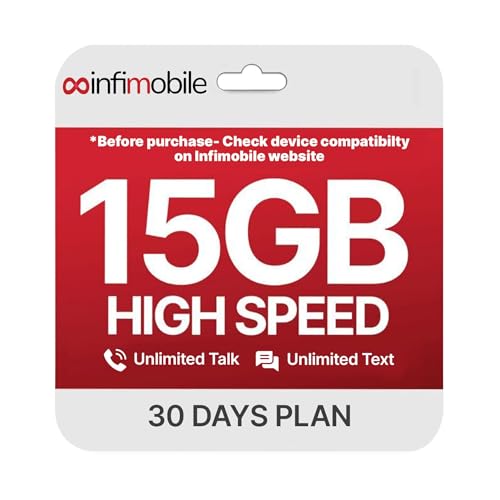 Prepaid Unlimited Plan: 1 Month | 15GB High-Speed Data Per Month | Unlimited Data Talk & Text | Prepaid Plan Service SIM Card | Nationwide Coverage | 4G, 5G Network