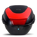 SHAIRMB Motorrad Topcase, Universeller Motorradkofferraum, Wasserdichter und Kollisionssicherer Helm Gepäckaufbewahrung Touring Topcase,G,37 * 33 * 26cm