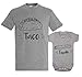 Taco e Taquito - Set regalo carino per papà e figlio, Grigio, 6 mesi