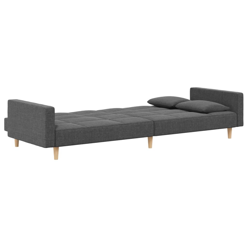 Hommdiy Schlafsofa 2-Sitzer mit 2 Kissen,mit schlaffunktion Hellgrau Stoff