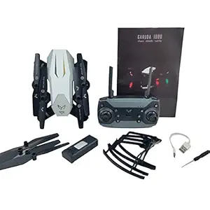 SHOPOGENIX Foldable GPS FPV Garuda Drone with HD 1080P+720P Camera Live Video for Beginners, RC Quadcopter with GPS Return Home, Follow, Gesture Control, Auto Hover & WiFi Transmission.