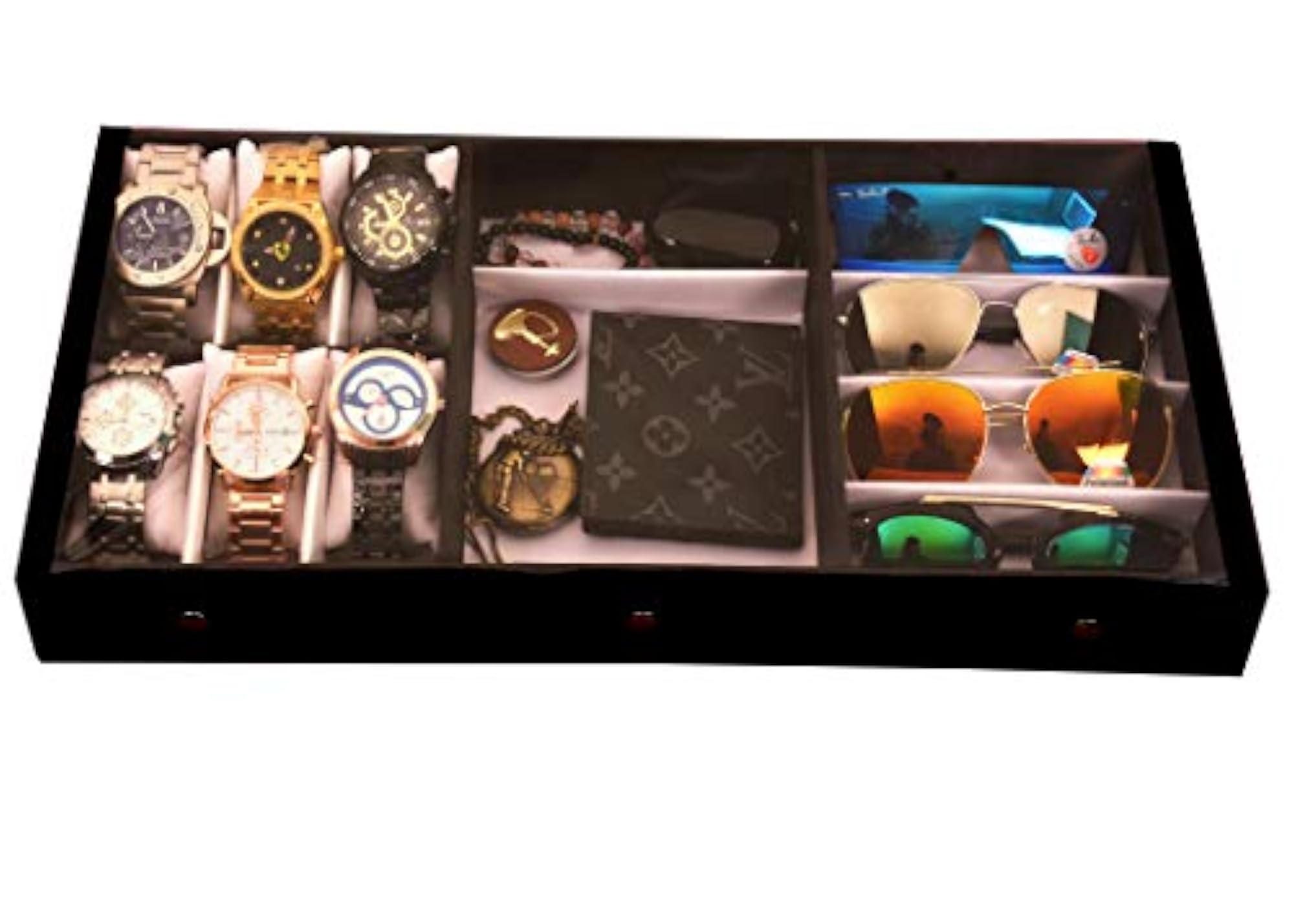 Wooden & Cotton Storage Compartment Organizer Box