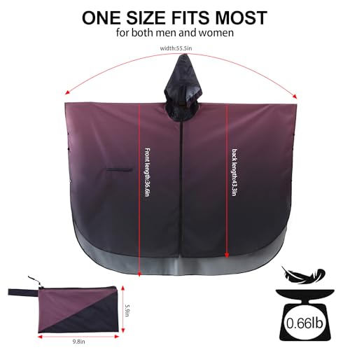 Image of salamra Rain Poncho Jacket - Hooded Waterproof Raincoat with Pocket for Women Men Adults