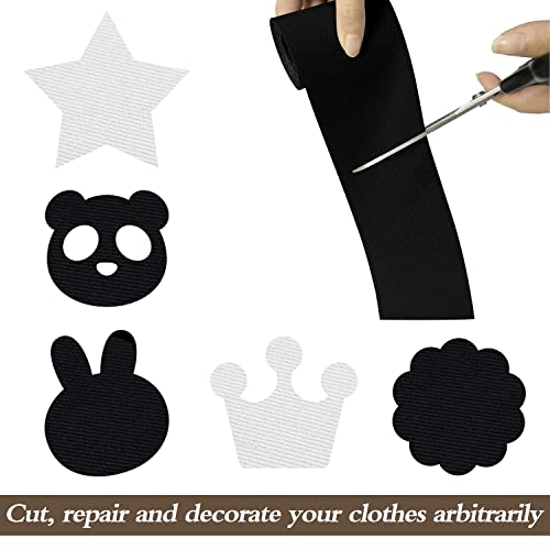 Image of KING MOUNTAIN 100% Cotton Fabric Iron-on Repair Patch, Inside&Outside Clothes Repair Patch, 3 inchx60 inch with Backing Glue Repair Decorative Patch kit (Black)