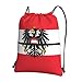 SEOCKA Austrian Coat of Arms Eagle Flag Drawstring Backpack Gym Bag Sackpack Zipper Cinch Sports Backpack For Men Women