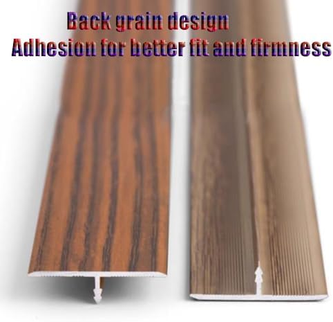 Self-Adhesive Wood Grain T-Molding Transition Strip - Flat Divider for Floor Gaps - Light Walnut Finish, 3.3cm/1.3in Width, Ideal for Seamless Flooring Solutions