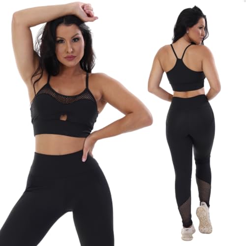 Conjuntos Fitness Legging Com Bolso E Top Academia (Preto, P- 36/...