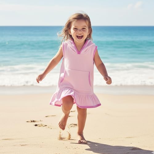 Image of Toddler Little Girl Swim Cover Up Beach Towel Coverup Bathing Suit Cover Ups Swimsuit Summer Baby Beach Essentials