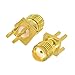 Superbat SMA Connectors RF Coaxial SMA Female Jack PCB Edge Mount Connector Solder Adapter Vertical Thru Hole 10pcs