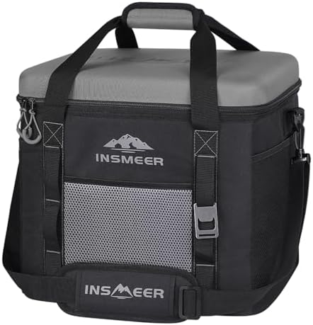 INSMEER Grand sac isotherme pliable 40 l - Avec toit en EVA rigid...