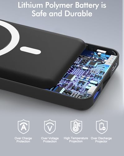Podoru KT-D003 For Magsafe Battery Pack, 10000Mah Magnetic Power Bank With Type-C Cable Led Display 22.5W Pd Fast Charging Wireless Portable Charger thumb #6