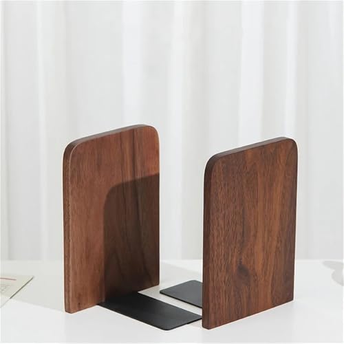 Sujetalibros resistente y antideslizante para estanterías de madera 3